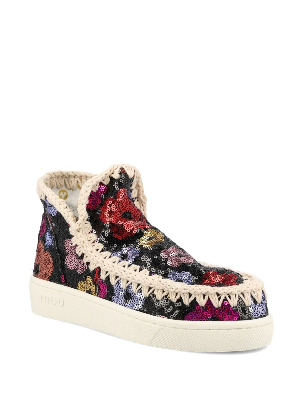 Mou Summer Eskimo laarzen met bloemenprint Zwart