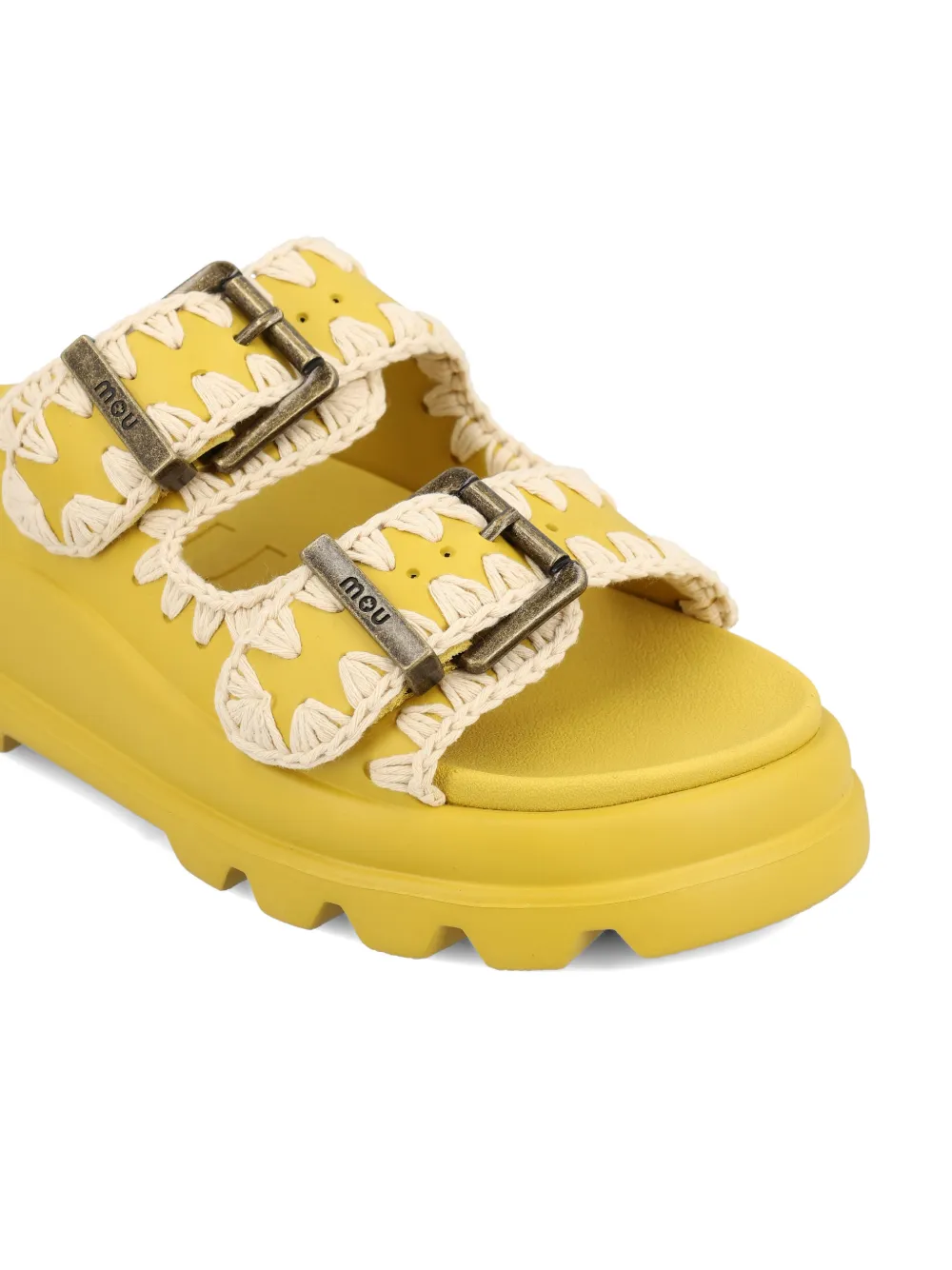 Mou Eva two-buckle sandals Geel