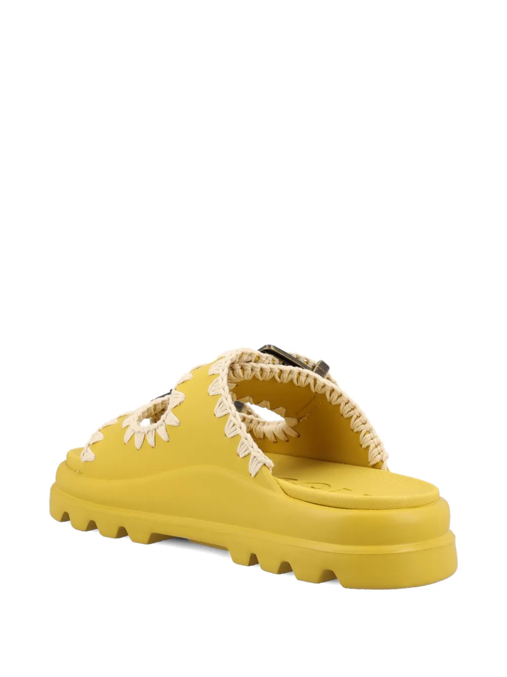 Mou Eva two-buckle sandals Geel