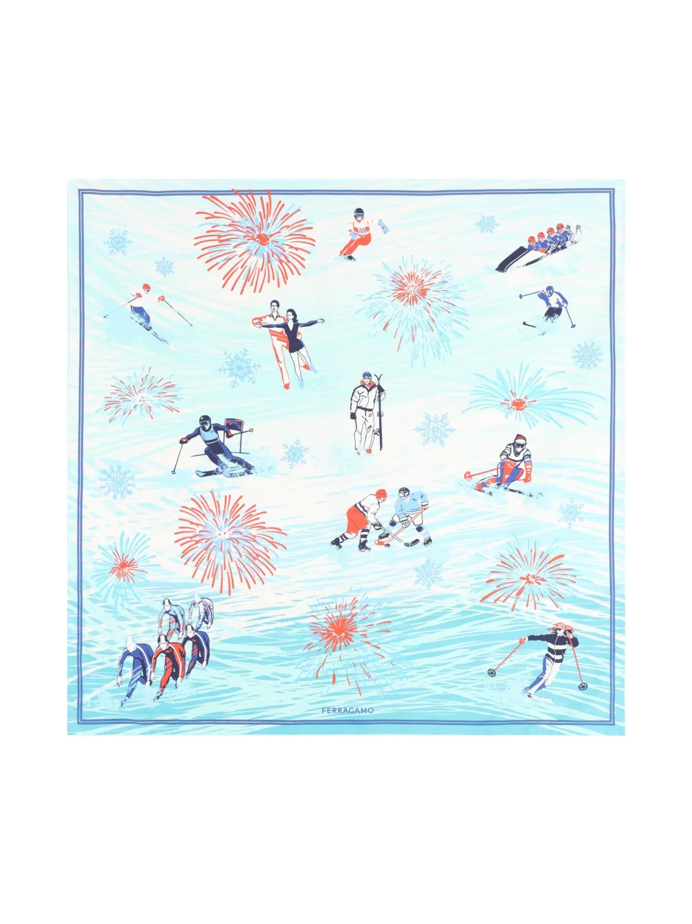 Ferragamo silk scarf - Blu