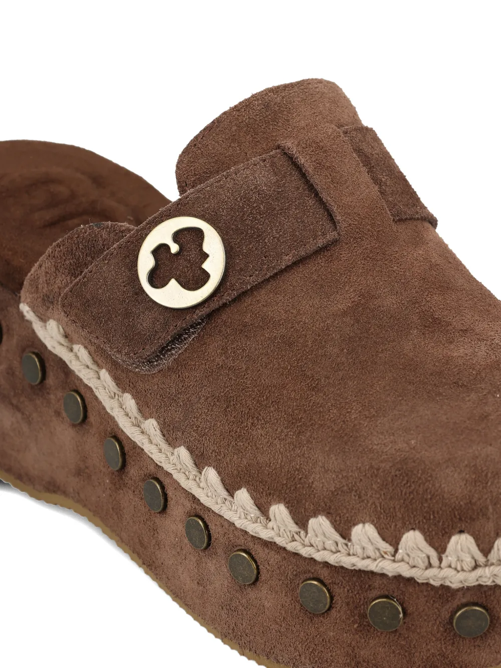 Mou Klompen met logodetail en studs Bruin