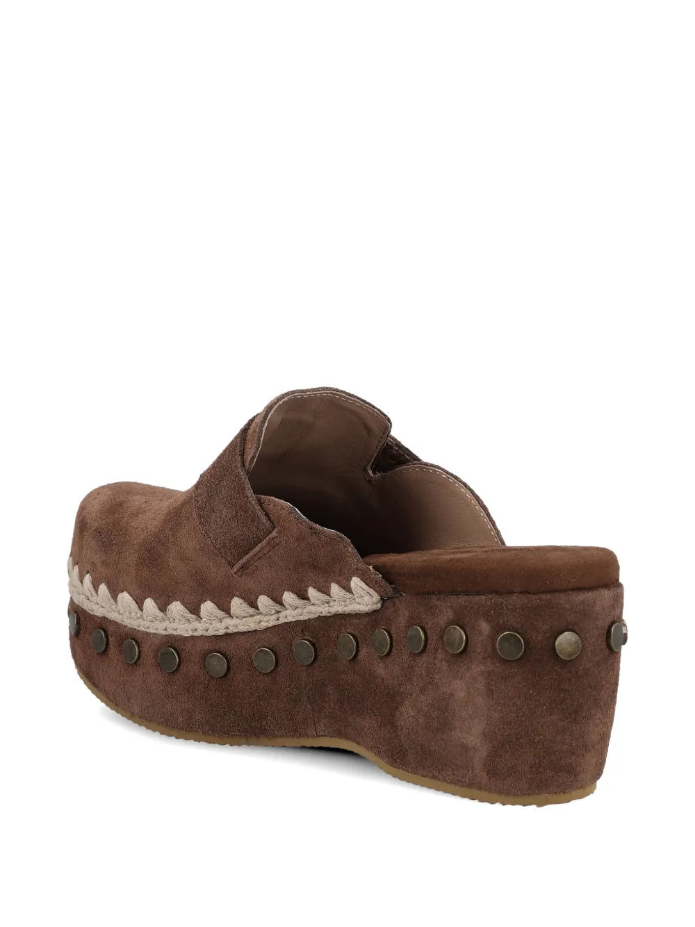 Mou Klompen met logodetail en studs Bruin