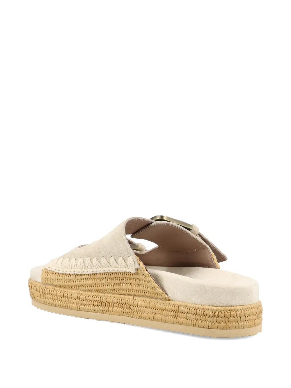 Mou Sandalen met gesp en plateauzool Beige