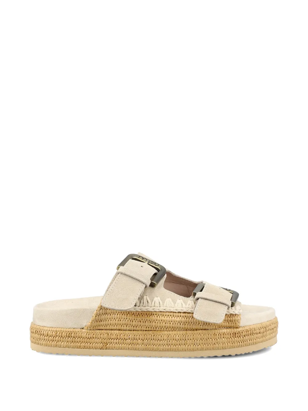 Mou Buckle Platform Sandals In Brown