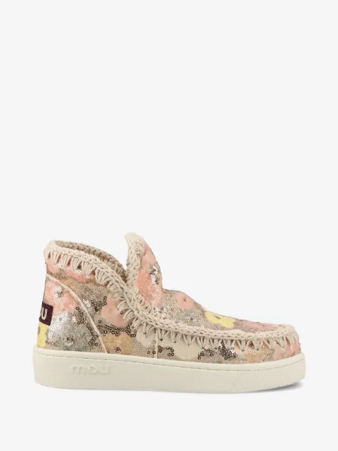 Mou sequin-embellished floral boots