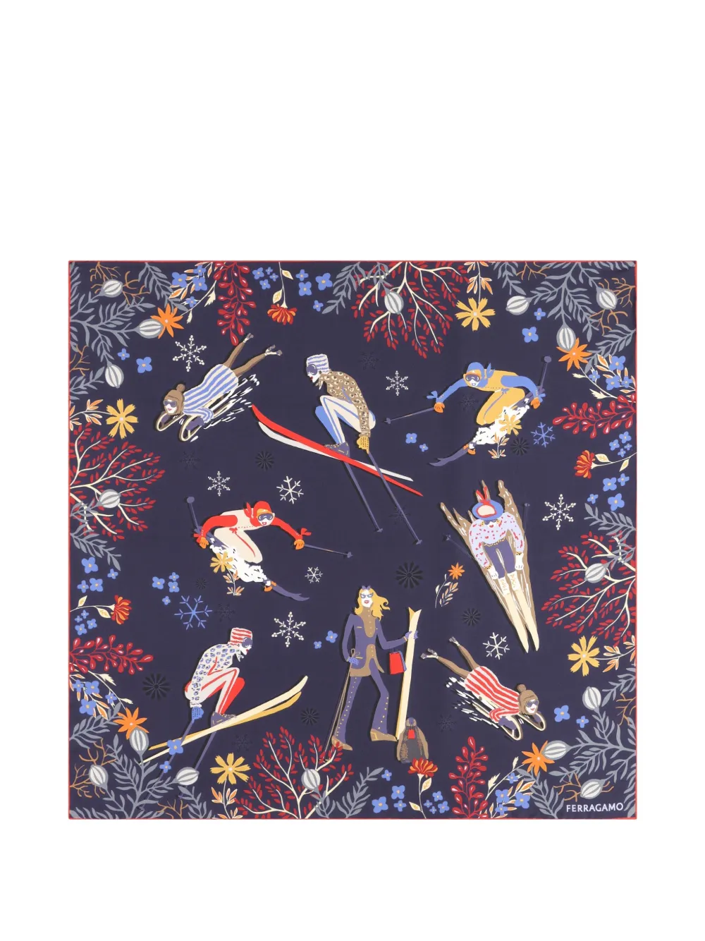 Ferragamo silk scarf - Blu