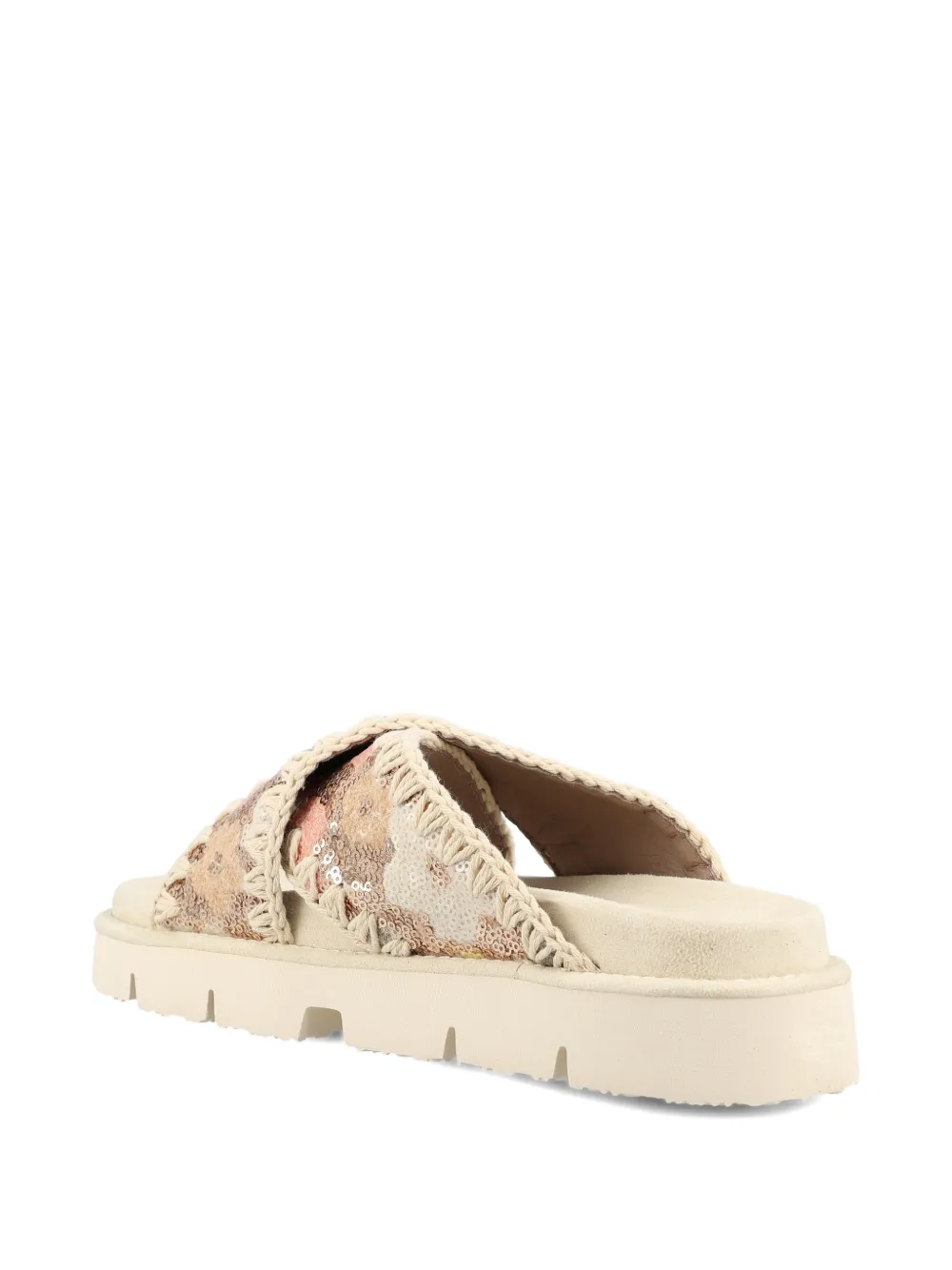 Mou sequin-embellished flat sandals Beige