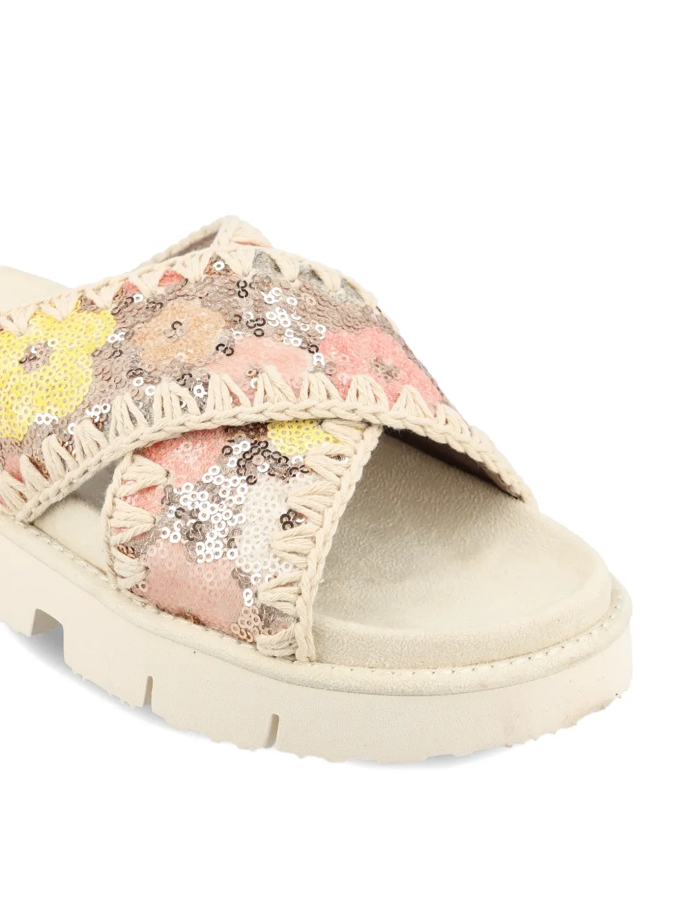 Mou sequin-embellished flat sandals Beige