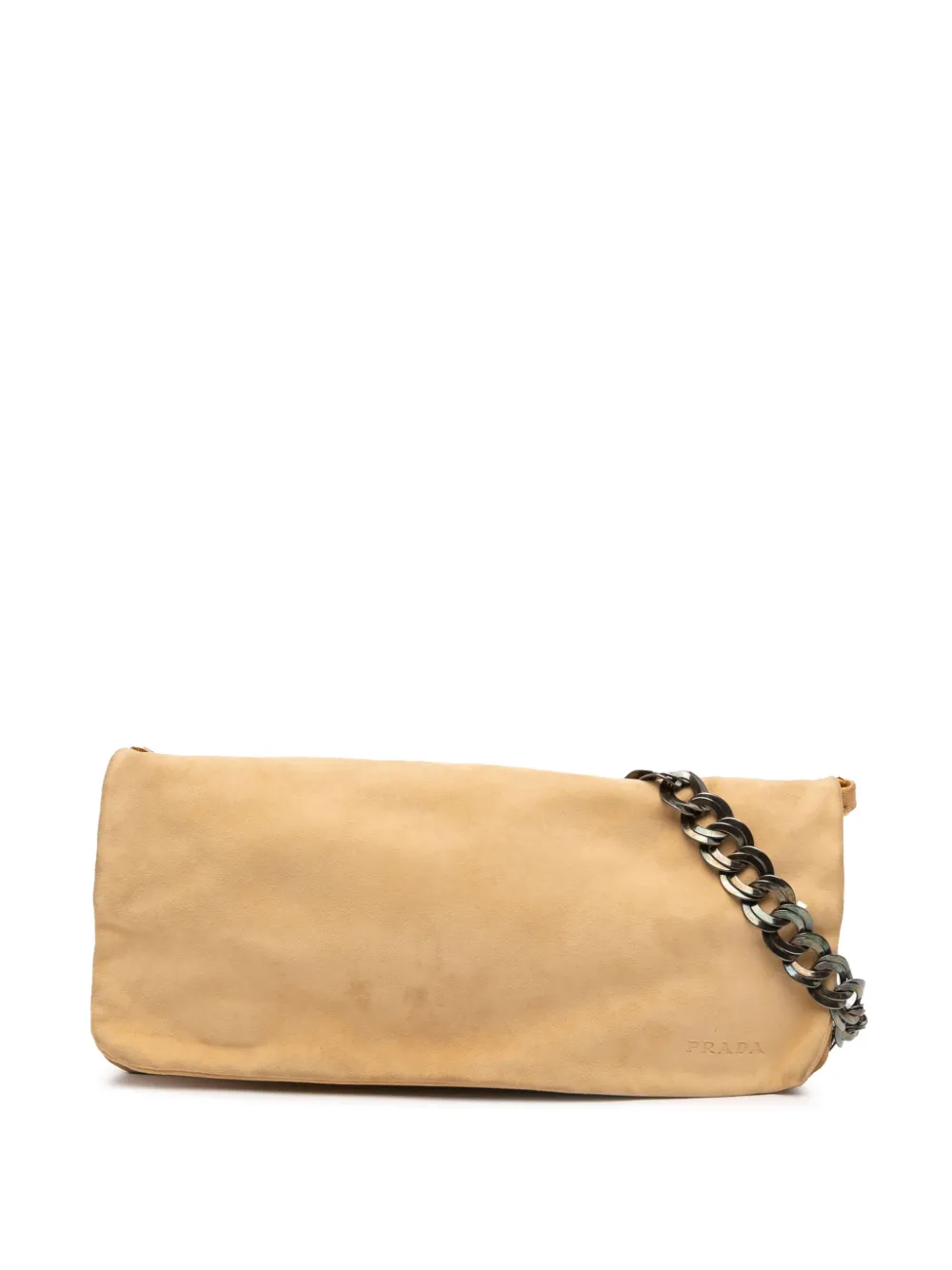 Prada Pre-Owned 2000-2025 Suede Chain Pochette shoulder bag - Marrone