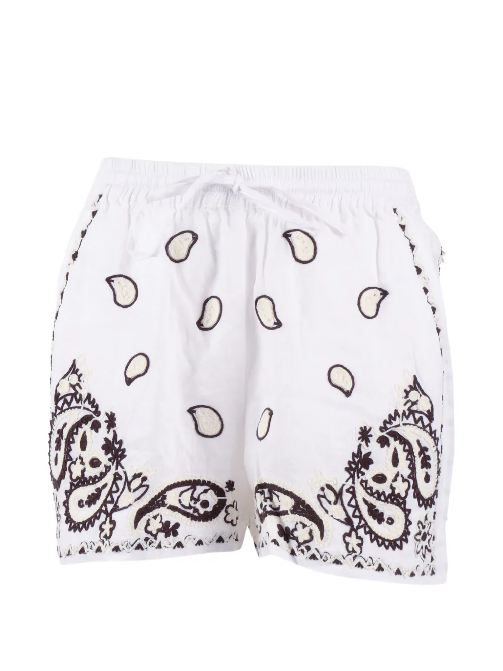 P.A.R.O.S.H. embroidered linen shorts - Bianco