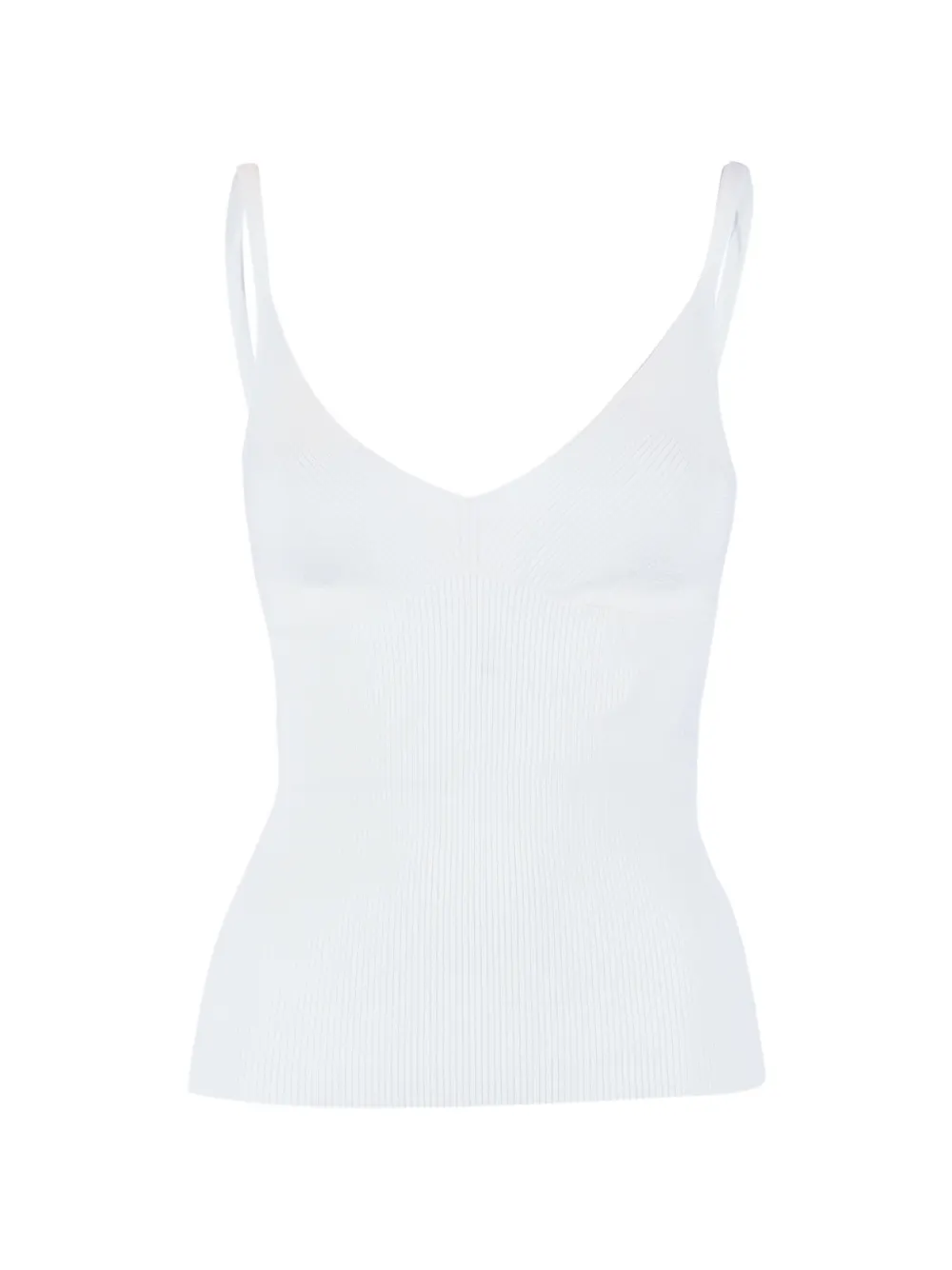 P.A.R.O.S.H. fine-ribbed V-neck tank top - Bianco