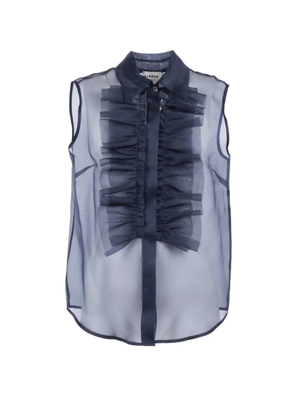 P.A.R.O.S.H. ruffled silk shirt - Blu