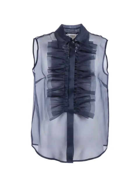 P.A.R.O.S.H. camisa de seda con volantes