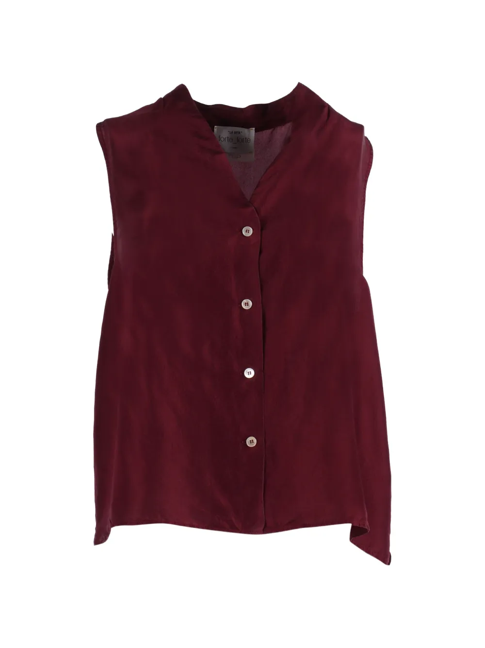 Forte Forte silk habotai v-neck top - Rosso