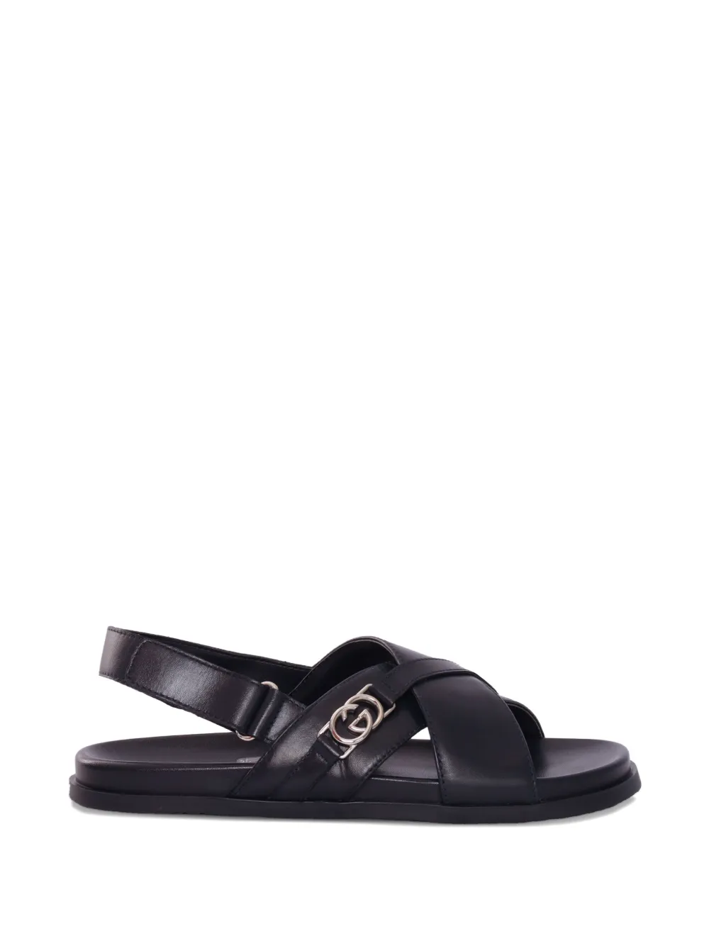 Gucci Kids cross strap logo sandals Zwart