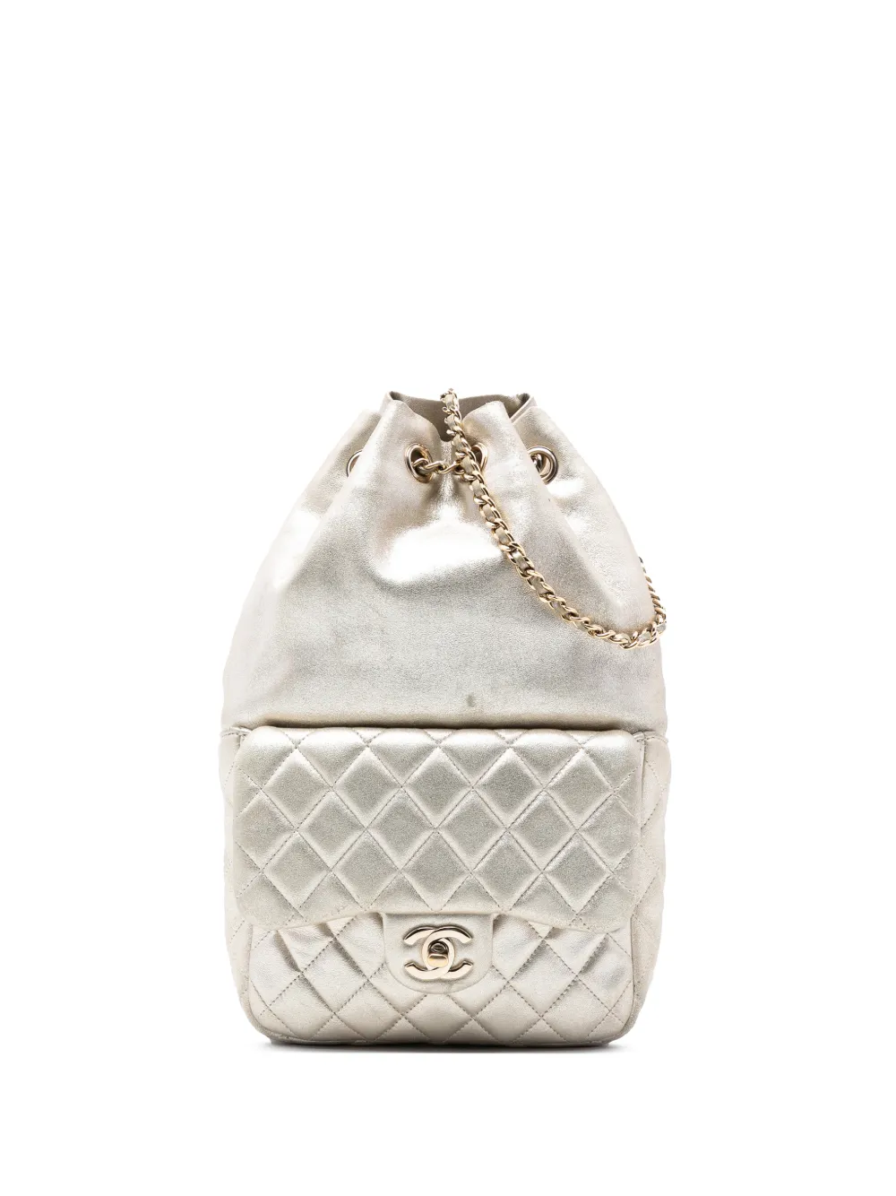 CHANEL Pre-Owned 2015-2016 Small Metallic Lambskin In Seoul backpack - Oro