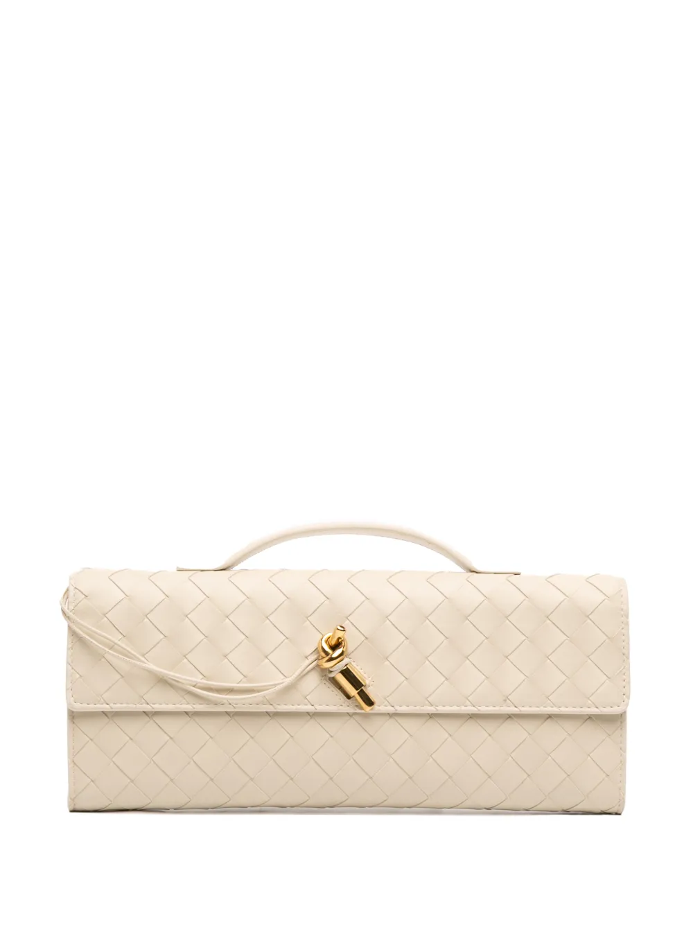 Bottega Veneta Pre-Owned 2012-2026 Lambskin Intrecciato Andiamo clutch bag - Bianco