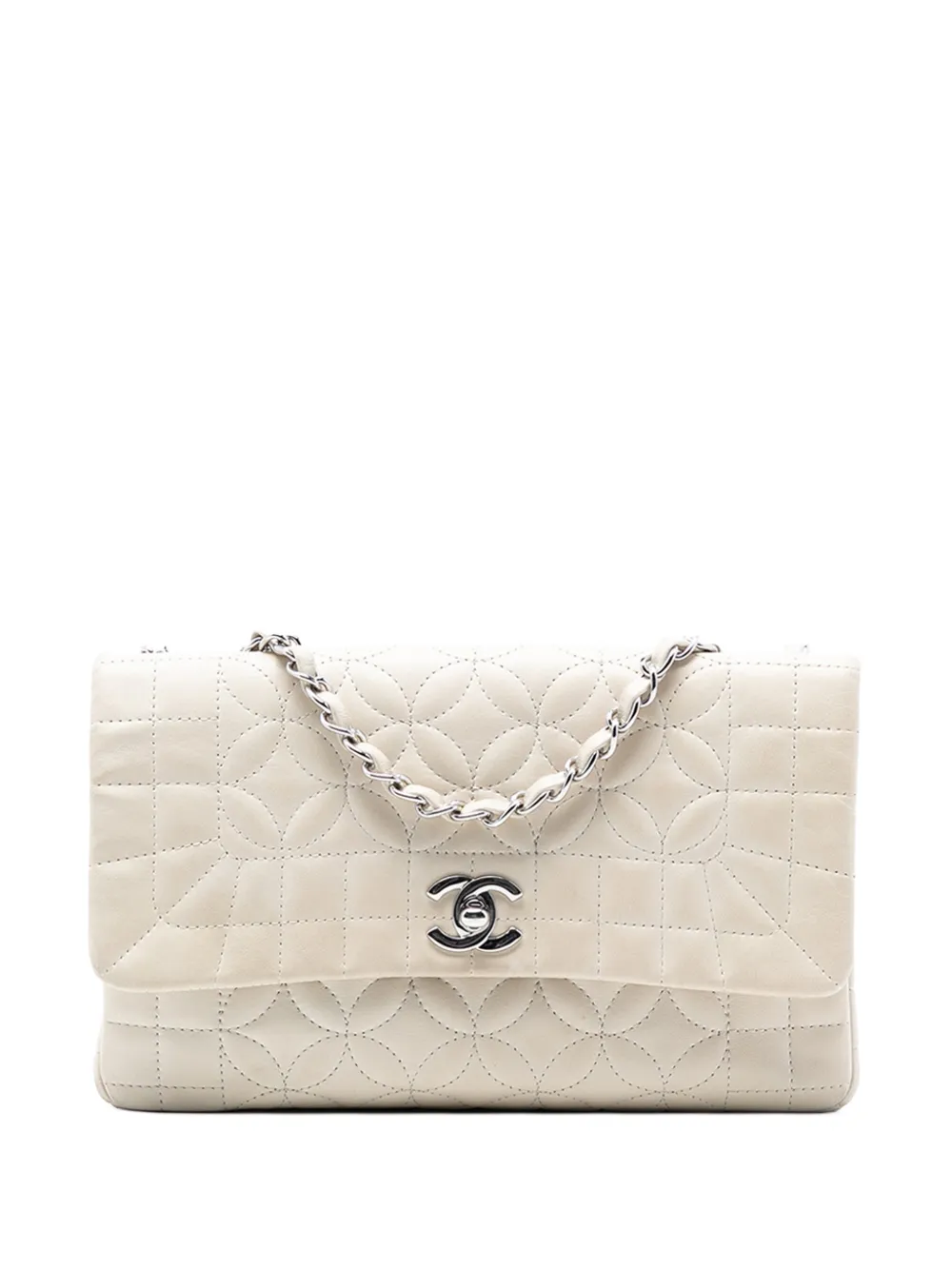 CHANEL Pre-Owned 2005-2006 Quilted Lambskin Lady Graphic Flap shoulder bag - Bianco