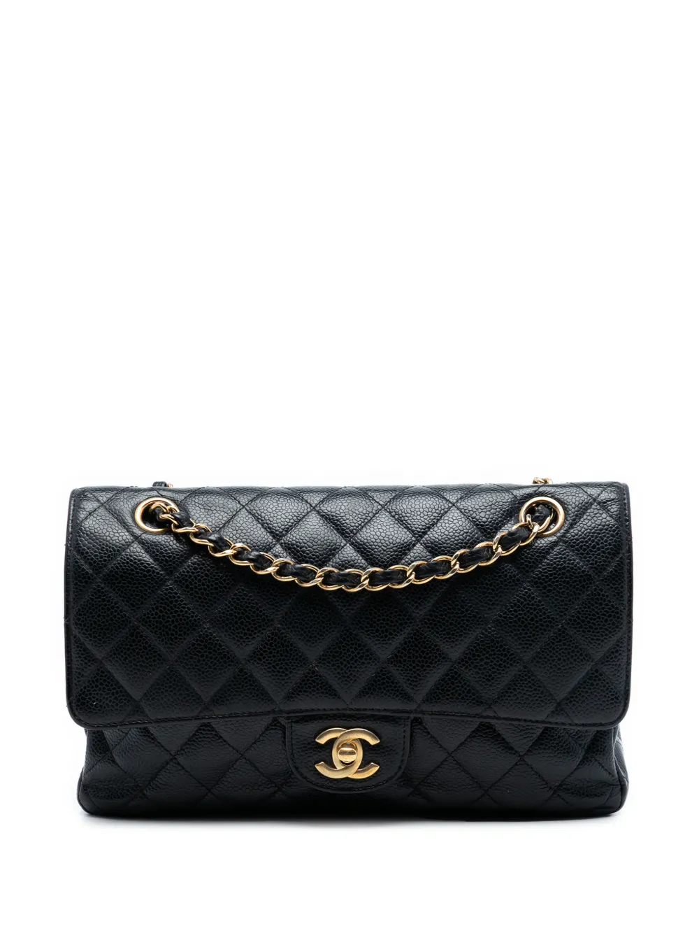 CHANEL Pre-Owned 2013-2014 Medium Classic Caviar Double Flap shoulder bag - Nero