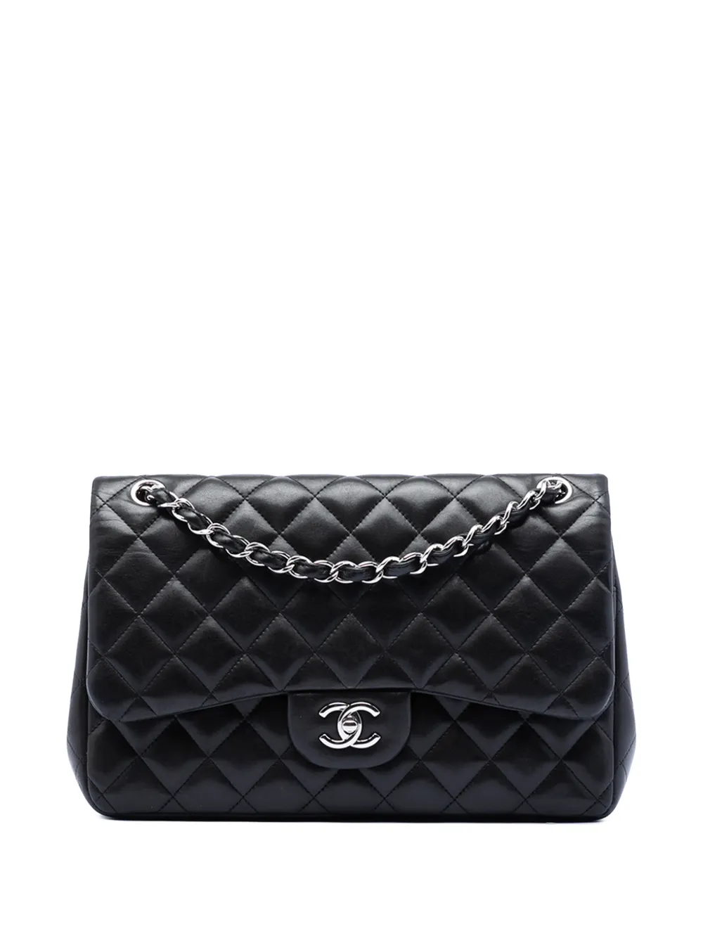 CHANEL Pre-Owned 2010-2011 Jumbo Classic Lambskin Double Flap shoulder bag - Nero