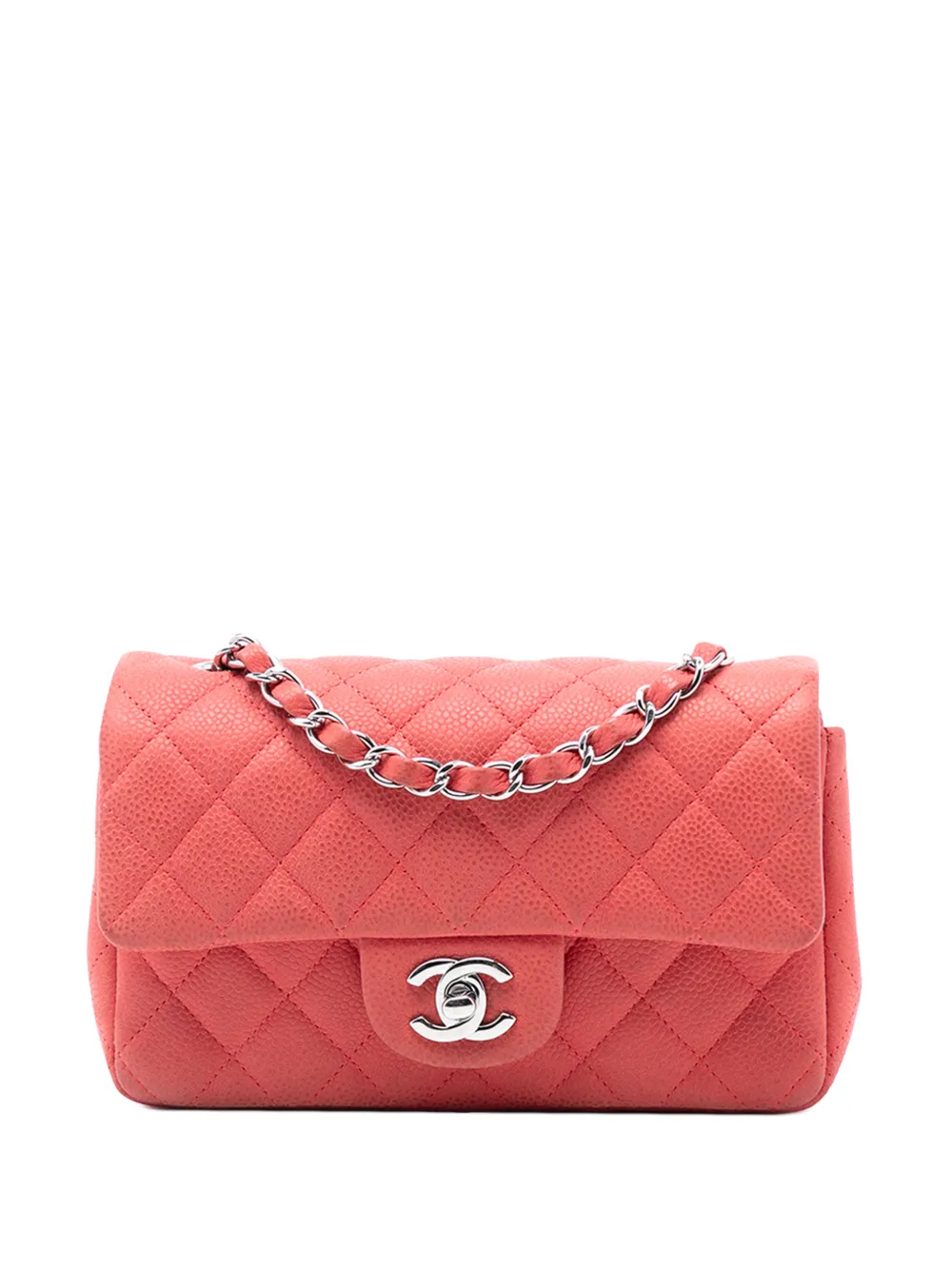 CHANEL Pre-Owned 2012-2013 Mini Rectangular Classic Caviar Single Flap crossbody bag - Arancione