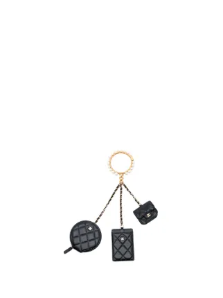 CHANEL Pre-Owned 2021 Quilted Lambskin Pearl Crown CC Wristlet