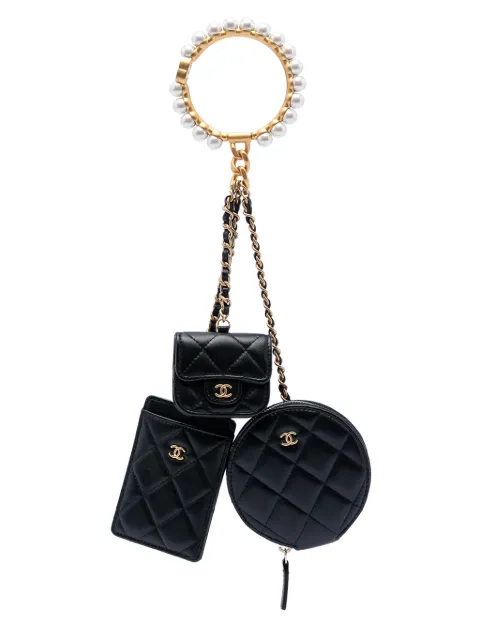 CHANEL Pre-Owned bolsa de mano de piel de cordero con logo CC