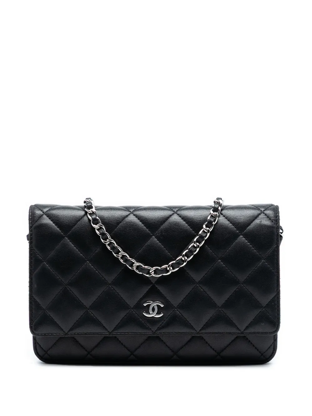 CHANEL Pre-Owned 2014 CC Quilted Lambskin Wallet On Chain crossbody bag - Nero