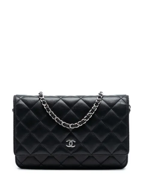 CHANEL Pre-Owned Borsa a tracolla CC in pelle di agnello trapuntata con catena 2014