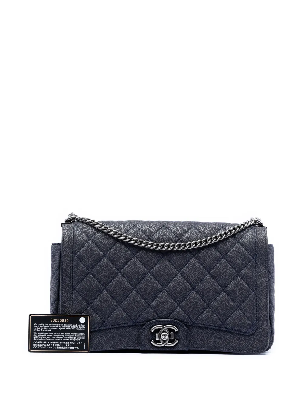 2016-2017 Large Washed Caviar Turn Around Ligne Flap Shoulder Bag