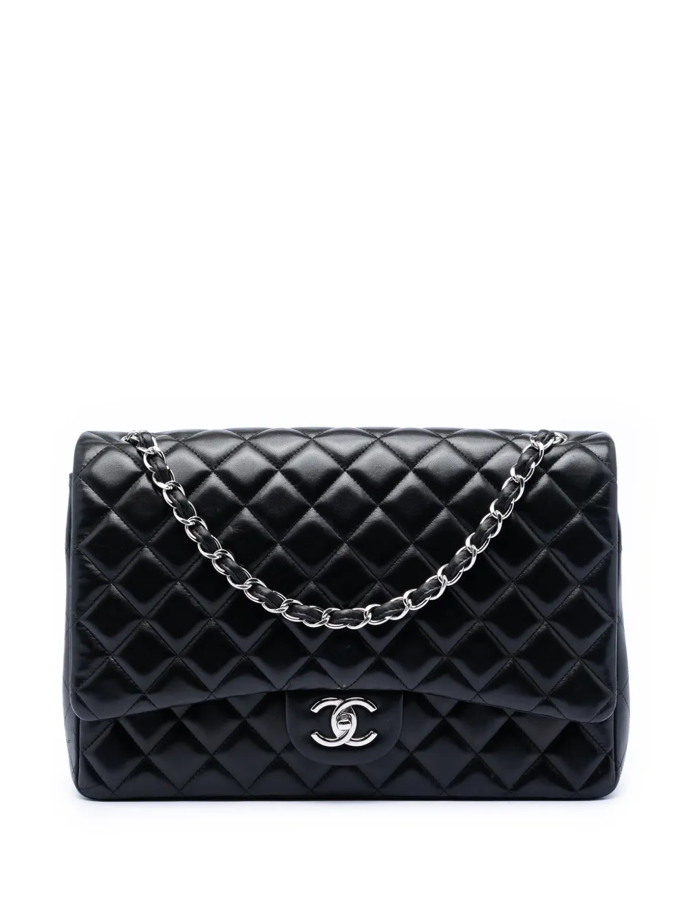 CHANEL Pre-Owned 2012 Maxi Classic Lambskin Double Flap shoulder bag - Nero
