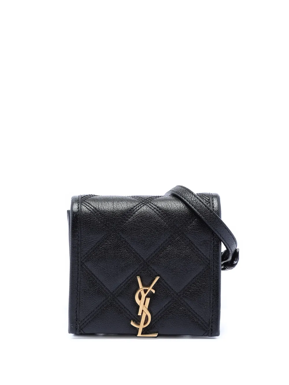 Saint Laurent Pre-Owned 2021 Baby Quilted Lambskin Becky belt bag - Nero