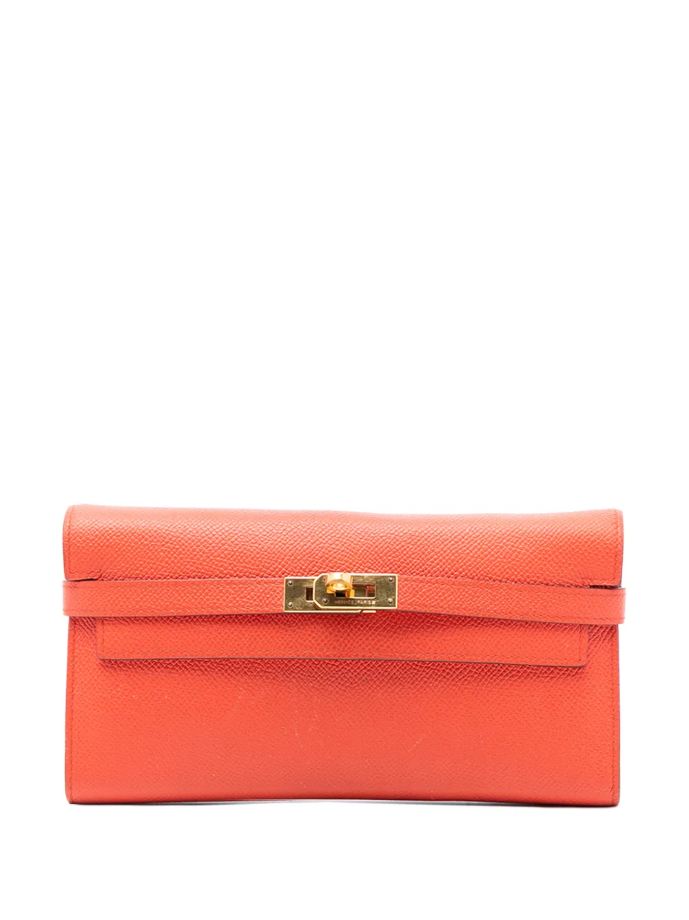 Hermès Pre-Owned 2018 Epsom Kelly Longue Wallet long wallets - Arancione