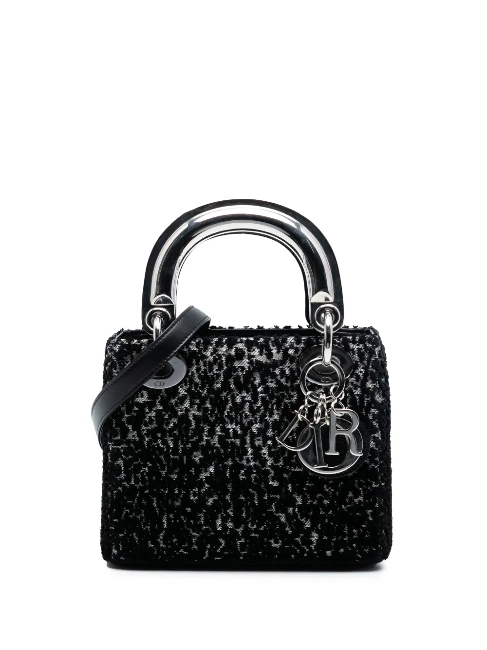 Christian Dior Pre-Owned 2014 Mini Fabric Lame Lady Dior satchel - Nero