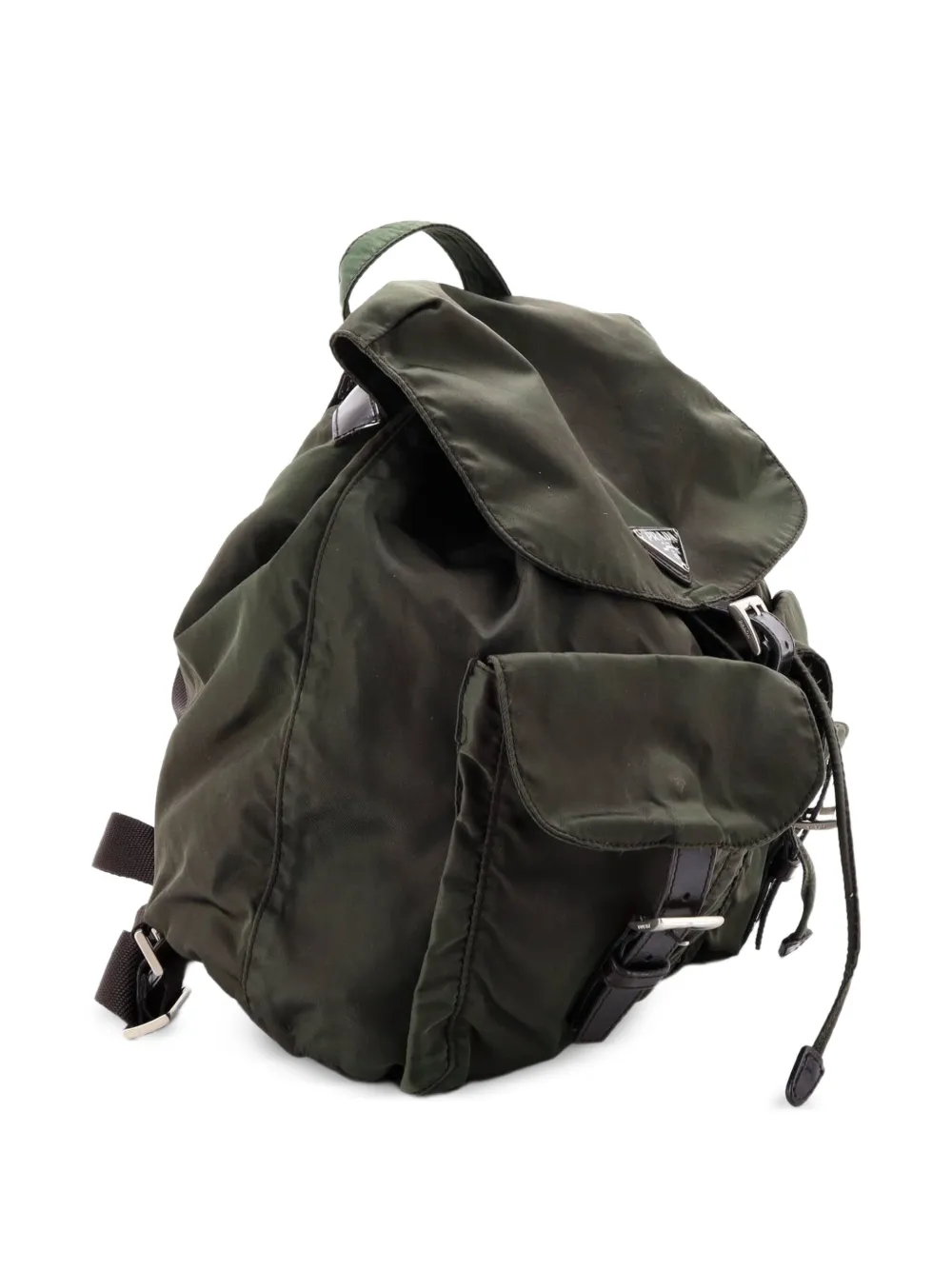 Vela Double Front Pocket Tessuto With Saffiano Leather Medium Backpack