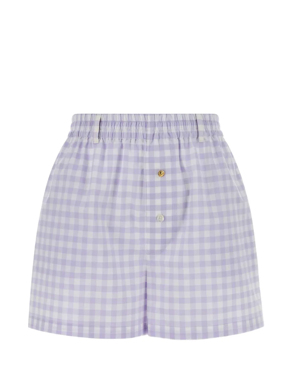 Moschino gingham-check elasticated shorts - Violett