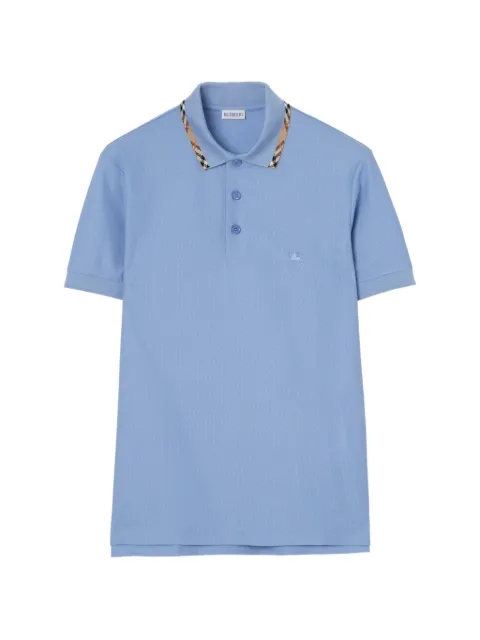 Burberry Check trim cotton polo shirt