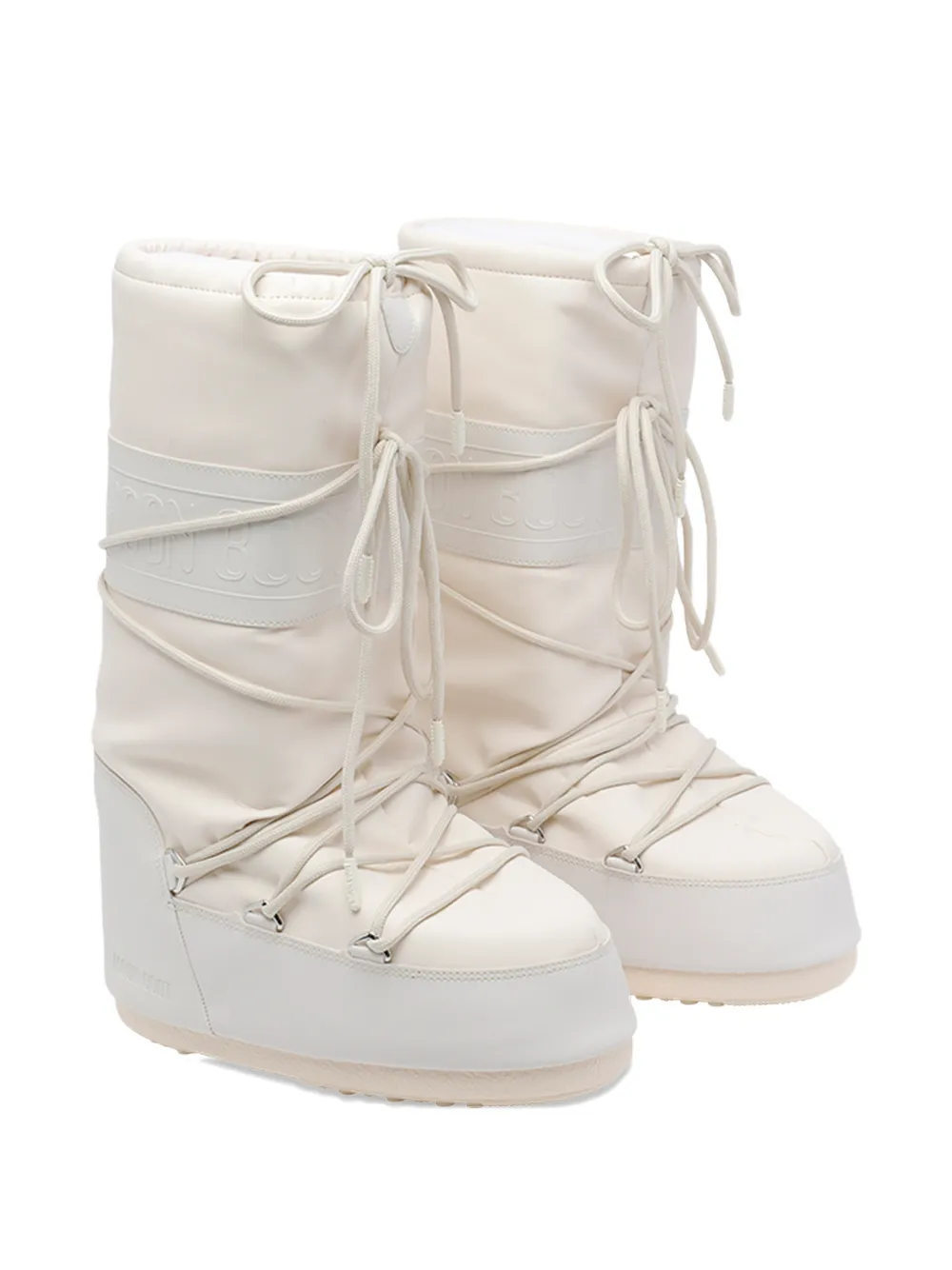 Moon Boot logo lace boots Beige