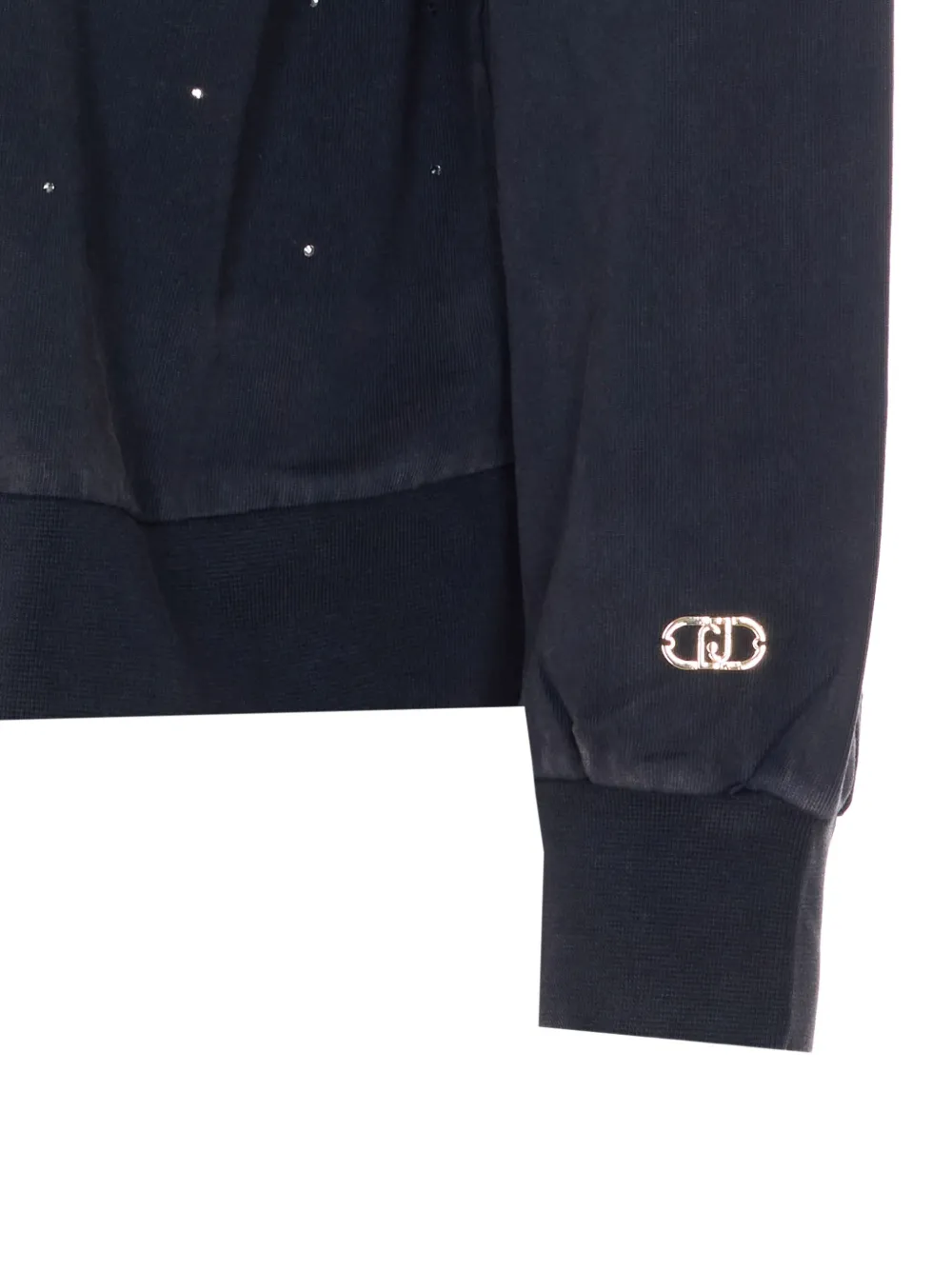 LIU JO Sweater met capuchon en edelstenen Zwart