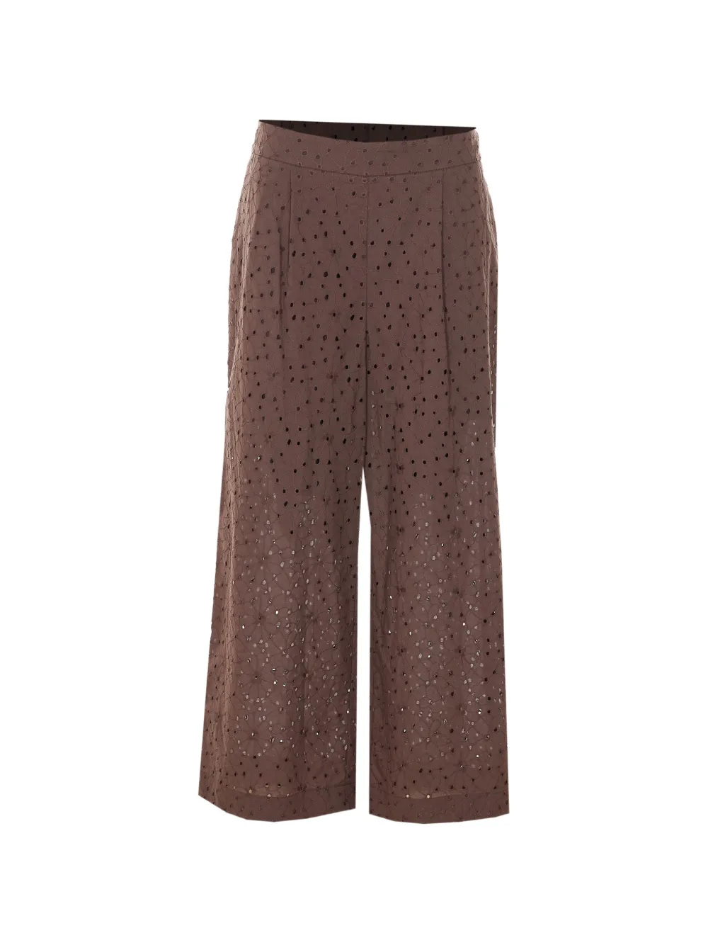 TWINSET embroidered flared trousers - Braun
