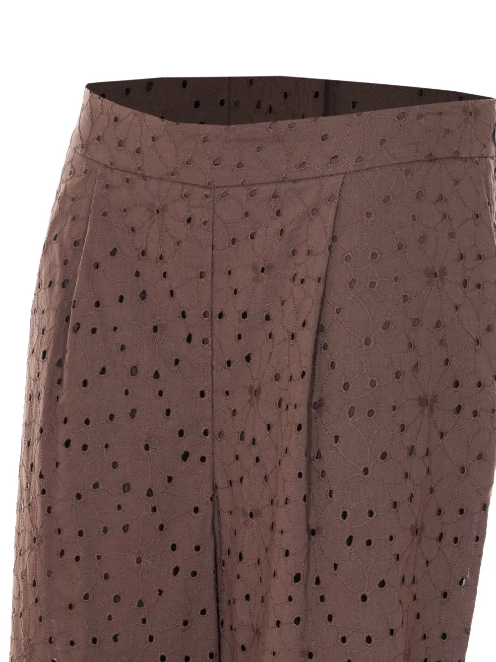 TWINSET Broek met borduurwerk Bruin