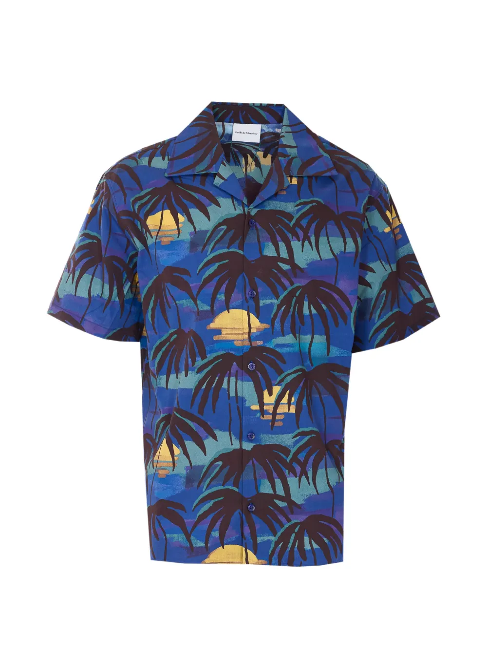 Drôle De Monsieur palm-tree short-sleeve shirt - Blu