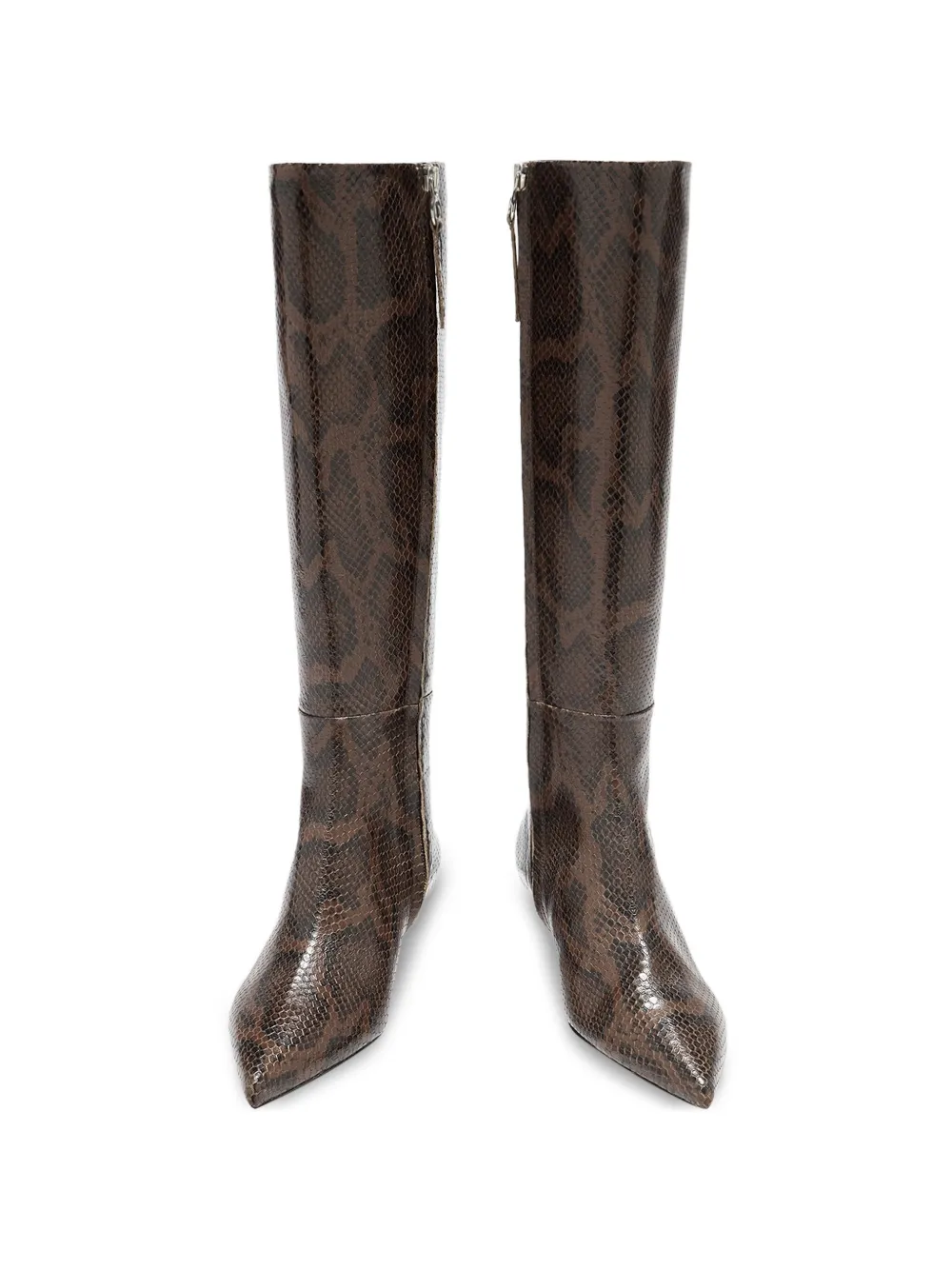 Aeyde Sabrina snake-print pointed boots Bruin