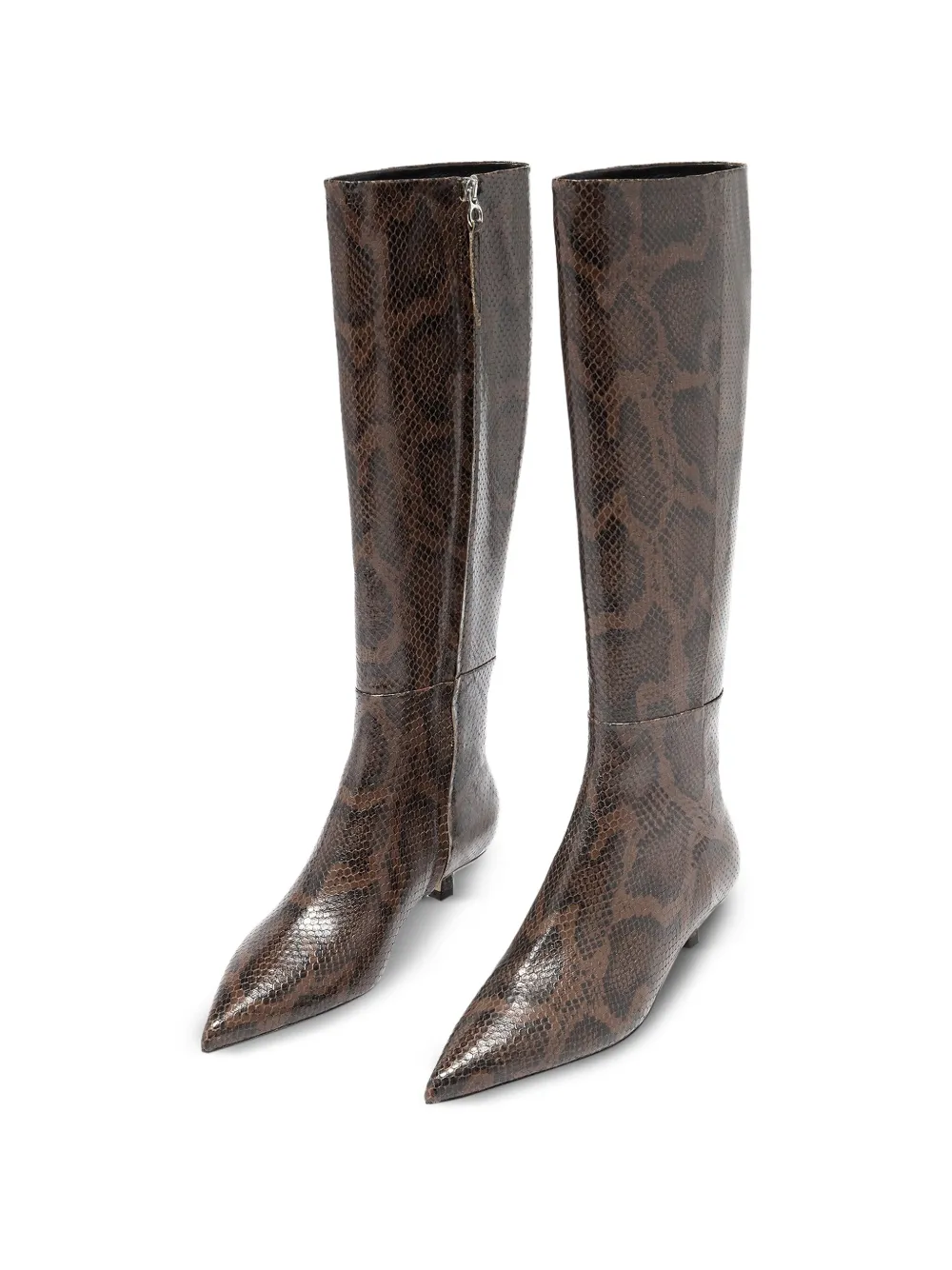 Aeyde Sabrina snake-print pointed boots Bruin