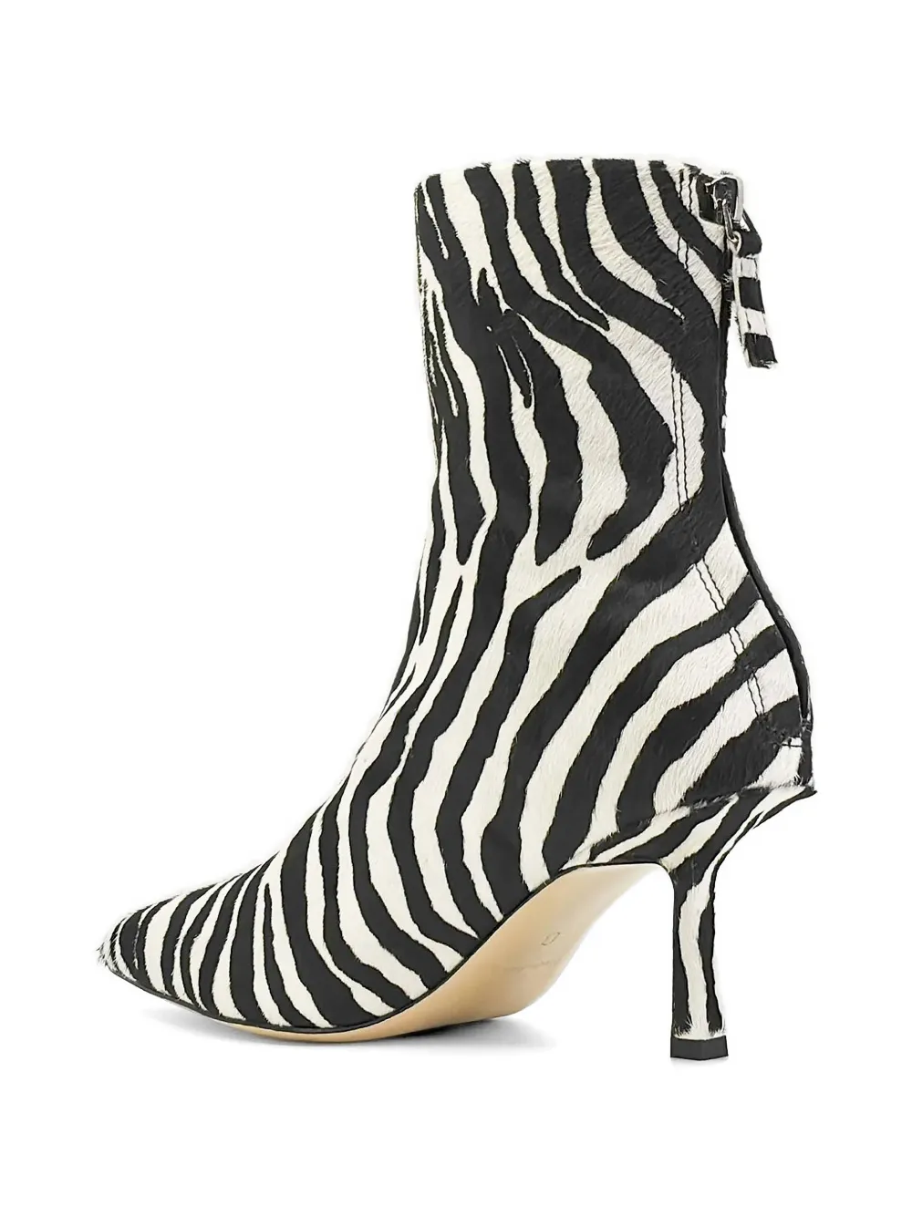 Studio Amelia Petra enkellaarzen met zebraprint Wit