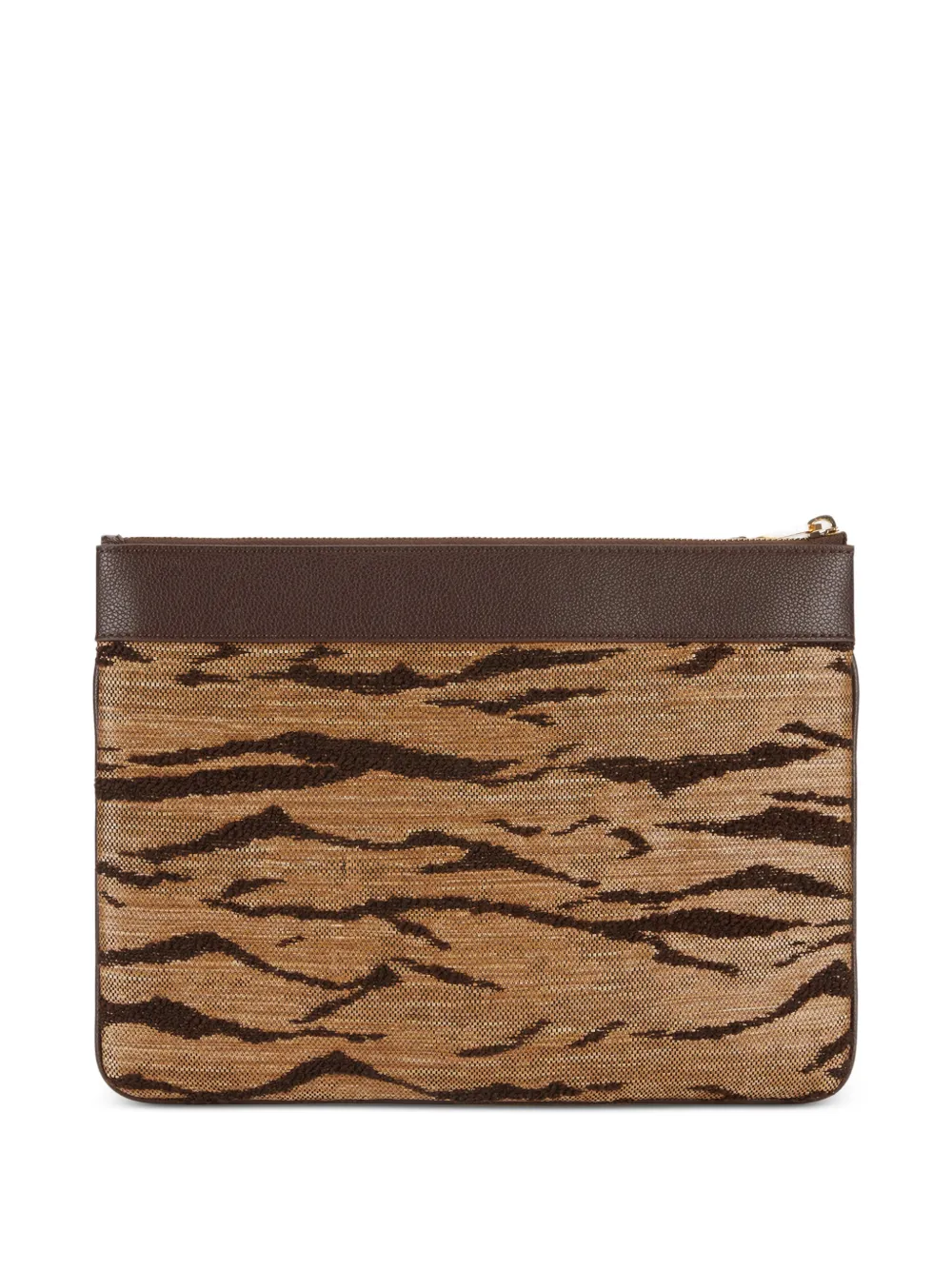  Elisabetta Franchi Tiger-stripe Clutch Bags - Brown 