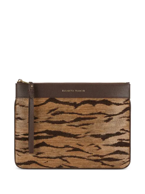 Elisabetta Franchi bolsa de mano con motivo de tigre