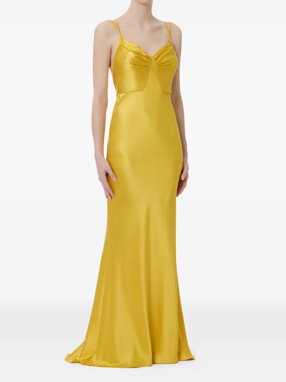 Elisabetta Franchi v-neck spaghetti strap dress - Giallo