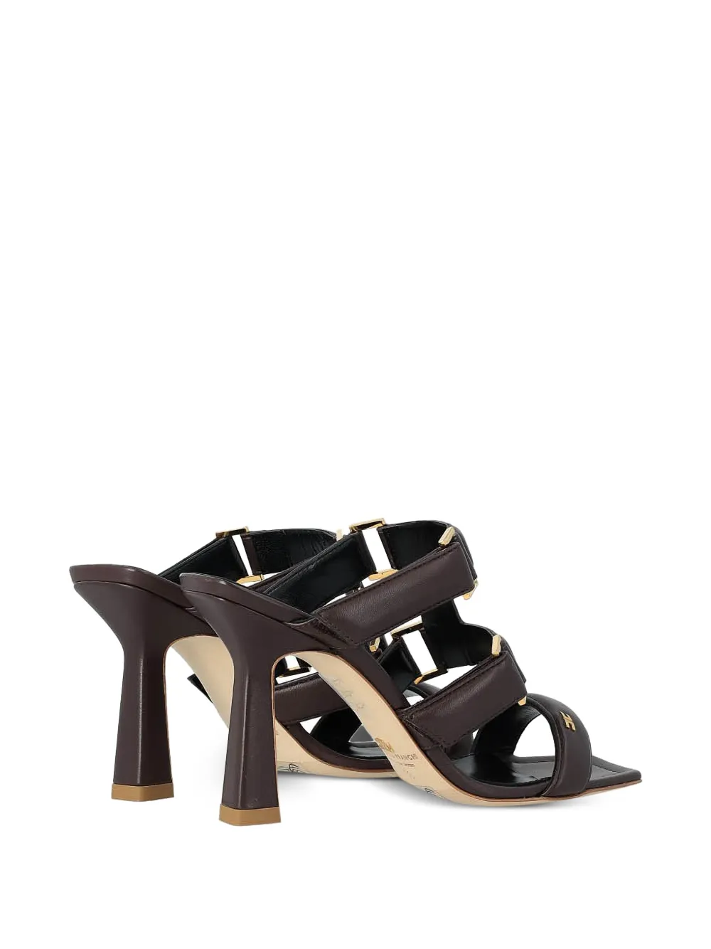 Elisabetta Franchi Leren sandalen Bruin