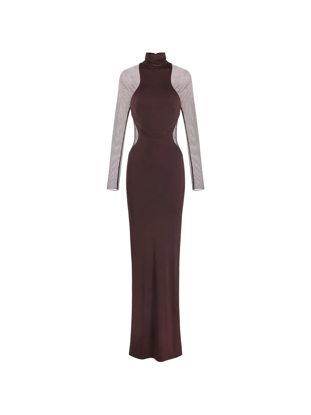 Elisabetta Franchi sheer panel dress - Brown